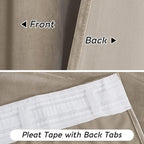 RYB HOME Camel Beige Velvet Curtains - Image 4