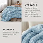 Bedsure GentleSoft Fluffy Light Blue King Size Blanket - Image 4