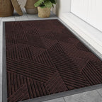 Smiry Front Door Mat Outside Entrance, Heavy Duty Sturdy Natural Rubber Doormat by Smiry