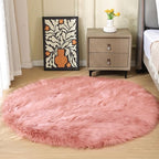 ORINOVA Round Rug 3ft Pink Small Fluffy Rug - Image 6