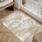 PureCozy Beige Area Rug 2x3 Machine Washable Modern Abstract Entryway Carpet - Image 2