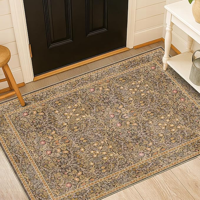 Vintage Floral Brown 3x5 Area Rugs - Image 6