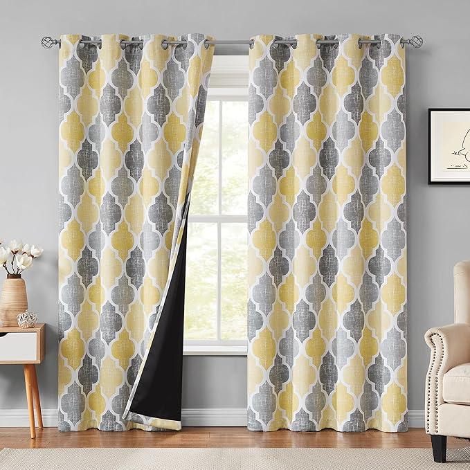 Beauoop 100% Blackout Curtains 108 Inches Long 2 Panels by Beauoop