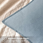 MIULEE Decorative Linen Euro Sham Pillow Covers 22x22 Inch Blue Grey Boho - Image 2