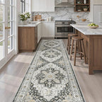 Madane Hallway Runner Rug 2'6''x10' Kitchen Runner, Non Slip Vintage Runners - Image 2