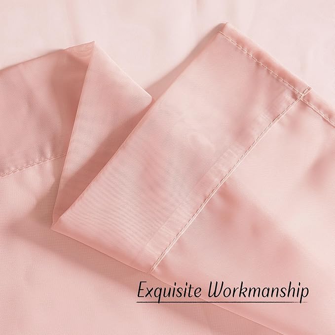 NICETOWN Light Pink Sheer Curtains 96 inches Long, Grommet Voile Sheer Textured - Image 6