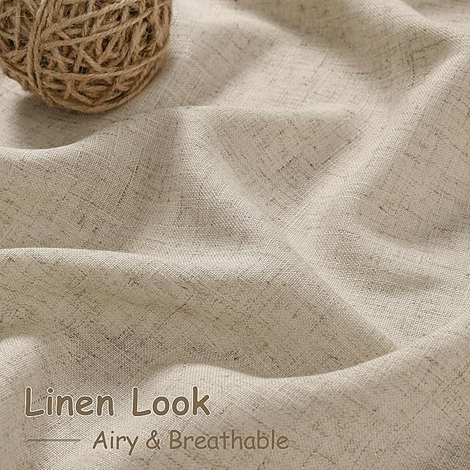 Taupe Burlywood Linen Curtains 132 Inch Length - Image 4
