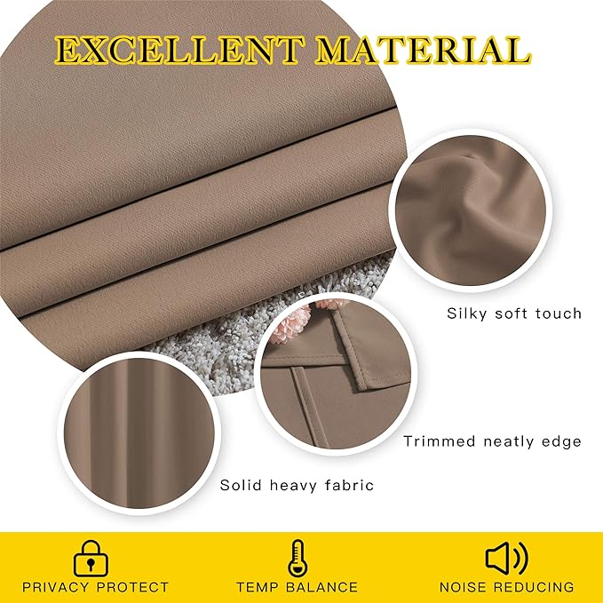 NICETOWN Blackout Curtains 78 inch Length 2 Panels Set - Image 4