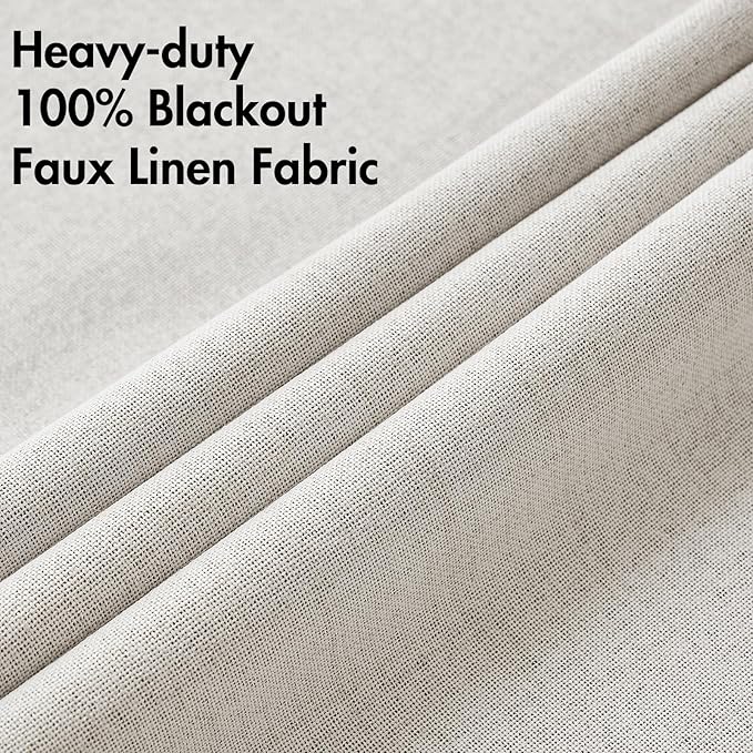 MIULEE 90 Inches Linen Textured Curtains - Image 5