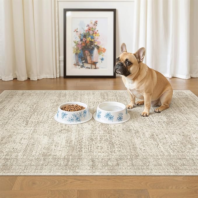3x4 Rug, Small Area Rug for Kitchen, Machine Washable Non-Slip Throw Rug by Soalmost