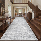4x10 Runner Rug Non Slip,Washable Hallway Runner Rug,Grey