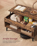 VASAGLE Lift Top Coffee Table with Hidden Storage, Gas Spring