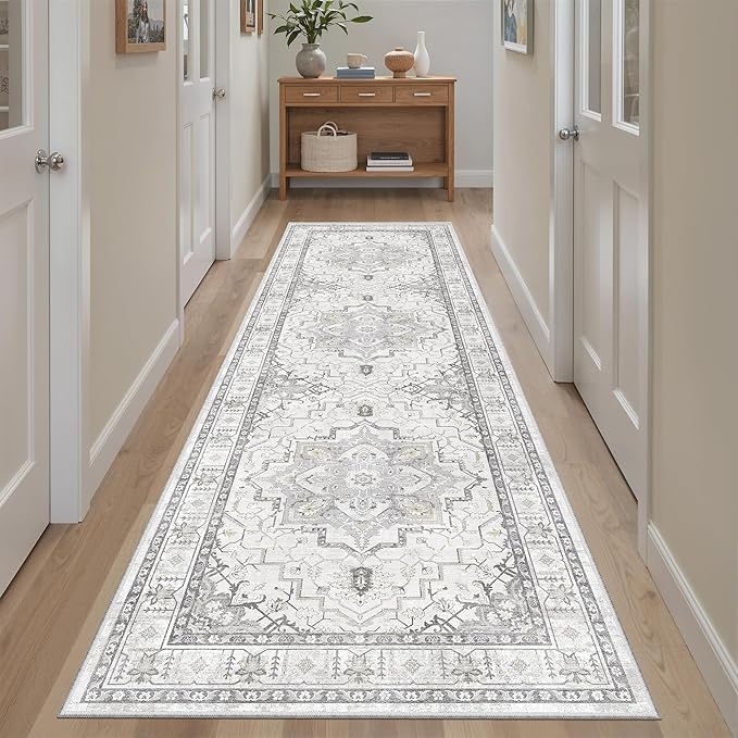 Madane Runner Rug 2'6''x8' Kitchen Runner, Hallway Runner Printed Vintage Rug - Image 2