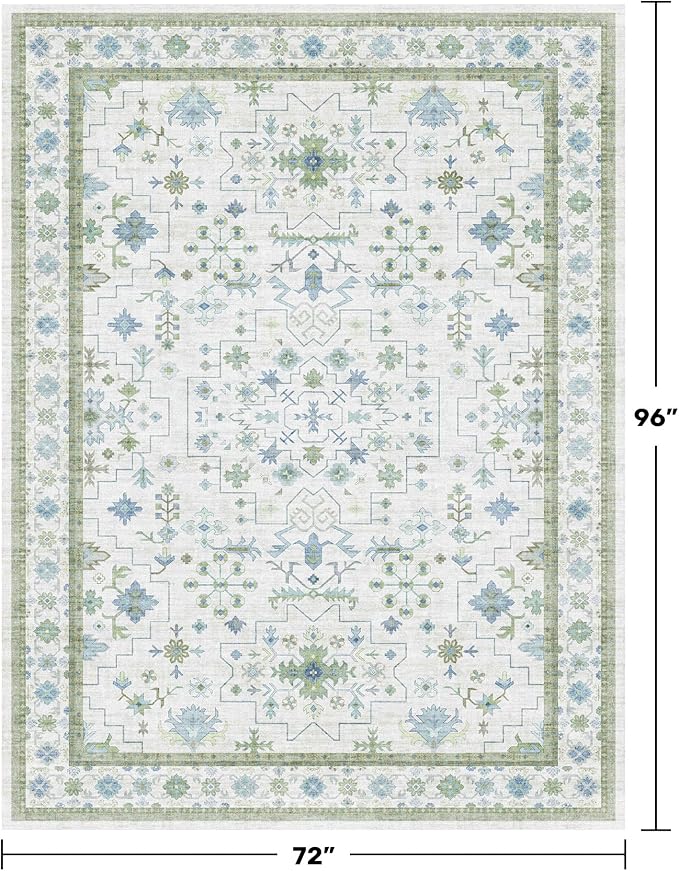 Hazo Haus Cream Oushak 6x8 Bedroom Rug - Image 2