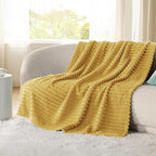 Bedsure GentleSoft Yellow Fleece Blanket - Image 2