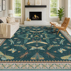 Insect Print Washable 8x10 Living Room Rug - Image 6