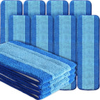 8 Pack 18Inch Deep Cleaning Replacement Pads Compatible with Bona Family of Mops, Premium Microfiber Floor Mop for Hardwood Floors and Multi-Surface Floor Cleaner