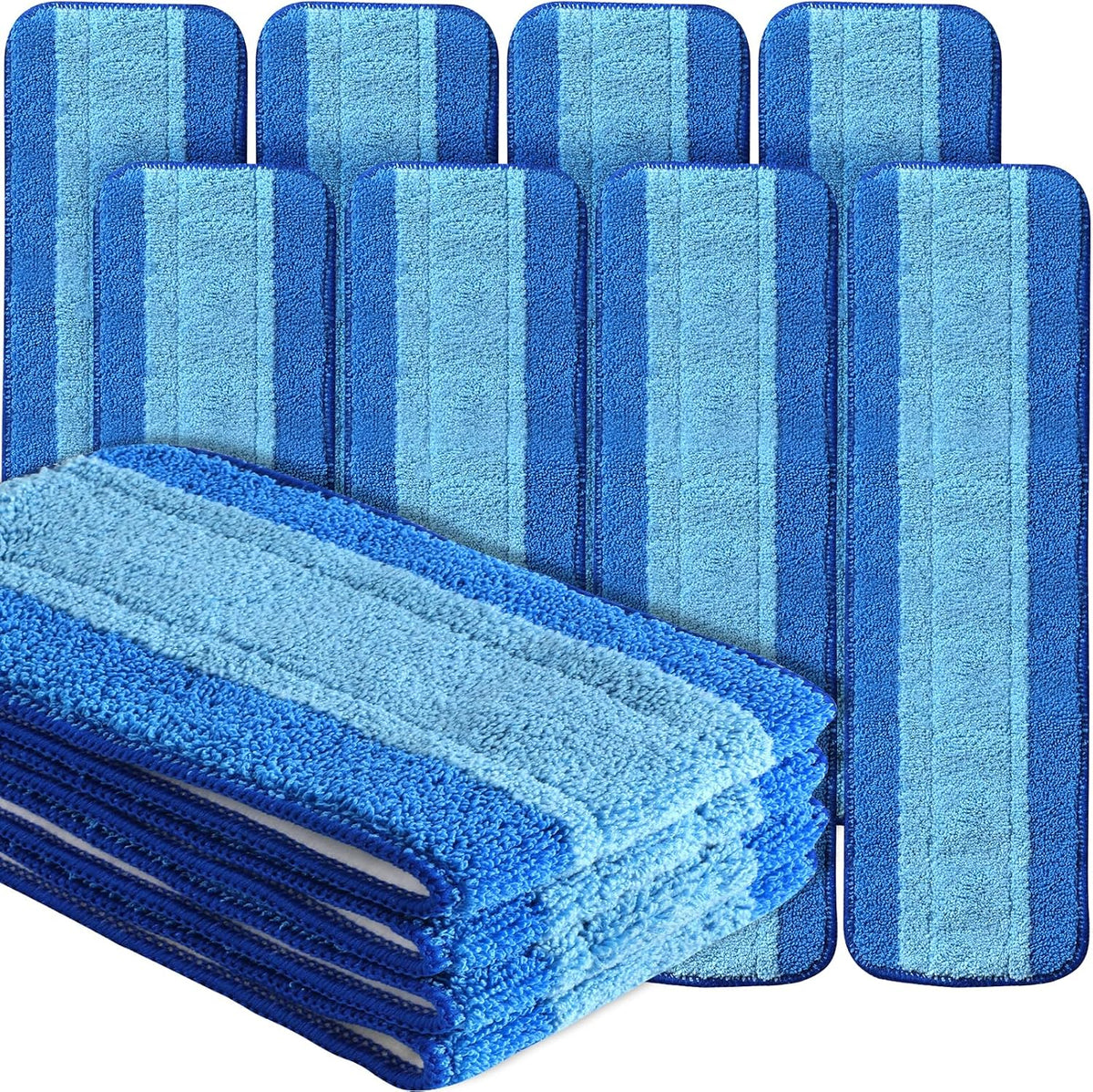 8 Pack 18Inch Deep Cleaning Replacement Pads Compatible with Bona Family of Mops, Premium Microfiber Floor Mop for Hardwood Floors and Multi-Surface Floor Cleaner