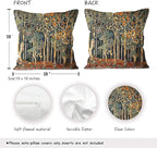 Rustic William Morris Inspired Autumn Forest Decor Throw Pillow Covers 18x18 - Image 2