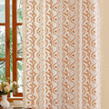 Beige Boho Curtains, Terracotta Curtains 84 Inches Long 2 Panels