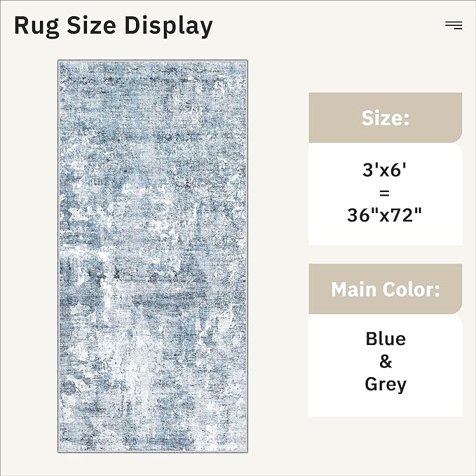 Runner Rug 3x6 Washable Non-Slip Kitchen Runner Rugs - Image 5