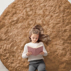 OLANLY Khaki Round Rugs for Bedroom by OLANLY