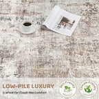 UERMEI Square Area Rugs : Washable 5x5 Neutral Modern Abstract Carpet - Image 7