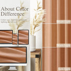 Nanspring Peach Quartz Linen Curtains 108 Inch Length 2 Panel Set Back Tab Loop - Image 3