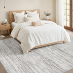 Nakagishi 10x14 Area Rugs Living Room: Washable Large Vintage Rug Neutral - Image 5