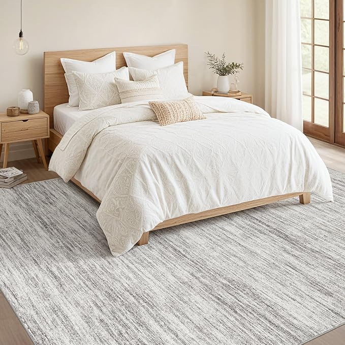 Nakagishi 10x14 Area Rugs Living Room: Washable Large Vintage Rug Neutral - Image 5
