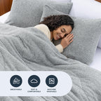 Berkshire Heathered Retro Comfort Plush rev Microfiber Comforter Set - Ultra-Soft & Breathable All-Season Bedding - 3-Piece Includes 1 Comforter (90’’×104’’) and 2 Pillow Shams(King, Edgecomb Grey)
