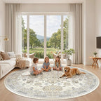 zesthome 9ft Round Rugs for Living Room, Non-Slip Washable Round Area Rugs - Image 9