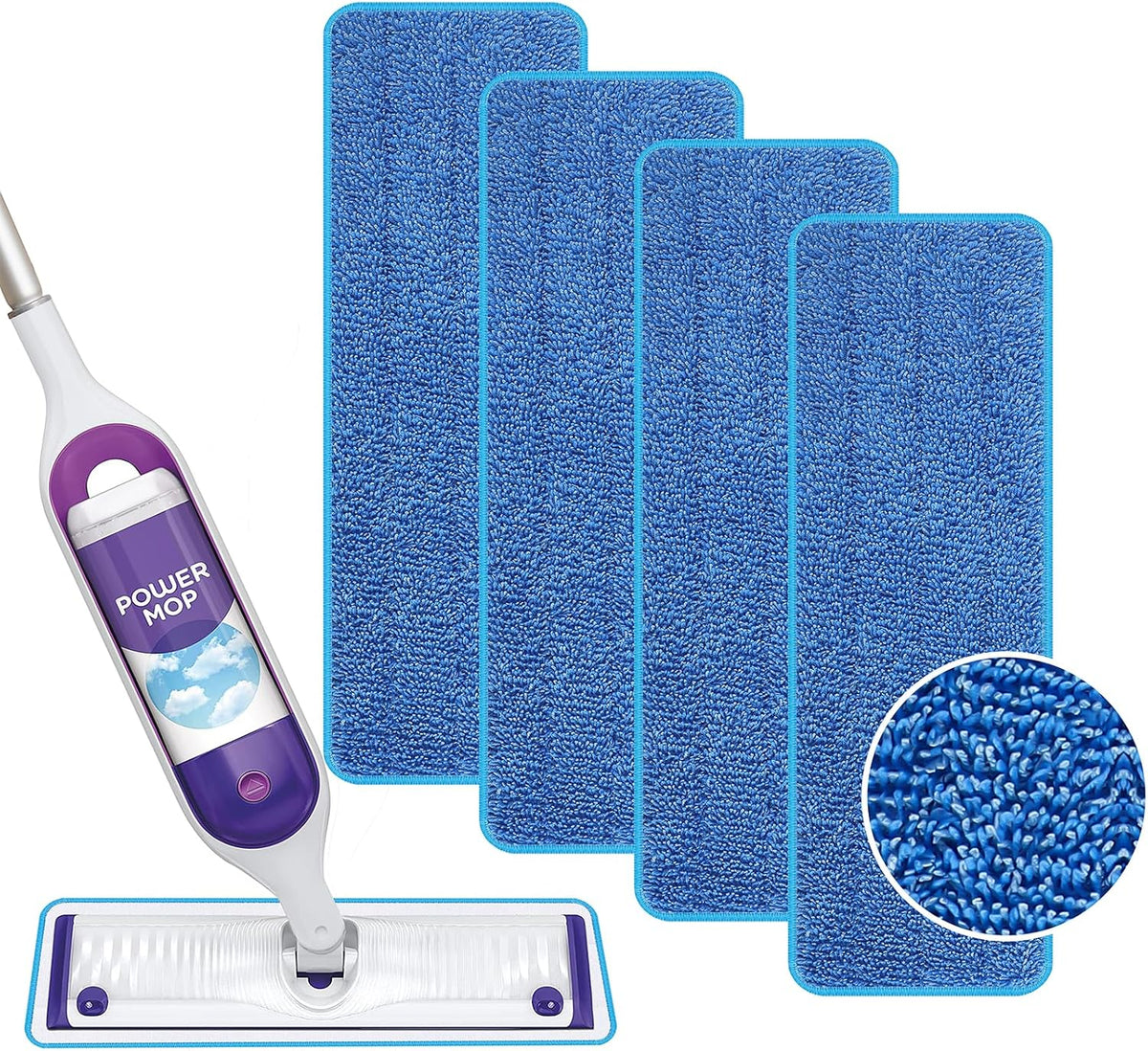 Reusable Power Mop Refill Pads Compatible with Swiffer PowerMop
