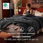 Bedsure GentleSoft Grey Fleece Queen Blanket - Image 2