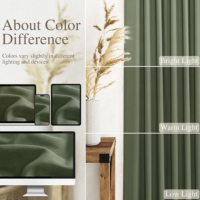 Nanspring Forest Green Linen Curtains - Image 2