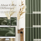 Nanspring Forest Green Linen Curtains 96 Inches Long - Image 2