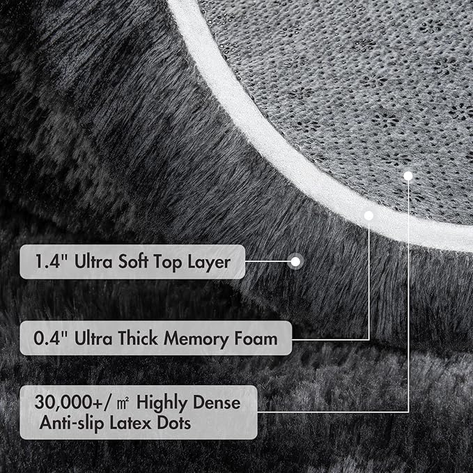 7x10 Ft Extra Large Shag Rugs for Living Room, Tie Dyed Ultra Soft Fluffy Furry - Image 8