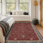5x8 Boho Dark Red Rug for Living Room - Image 3
