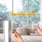 Security Window Film, Transparent Self-Adhesive Shatterproof Film, 4Mil Anti Shatter Tempered Glass Film, Glass Protective Window Film for Home/Office