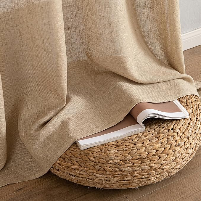 MIULEE Brown Linen Curtains 108 Inches Long - Image 7