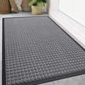Smiry Front Door Mat Outside Entrance, Heavy Duty Natural Rubber Doormat by Smiry