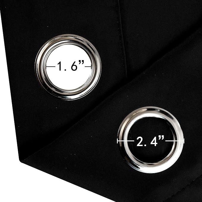 LEMOMO Black Thermal Blackout Curtains/52 x 72 Inch/Set of 2 Panels Room - Image 6