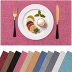 Homaxy Cloths Placemats for Dining Table Set of 6, 13" x 19", Beige