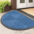 Smiry Half Circle Front Door Mat Outside Entrance, Heavy Duty Sturdy Natural by Smiry