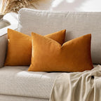 GIGIZAZA Cinnamon Orange Velvet Decorative Throw Pillow Covers - Image 4