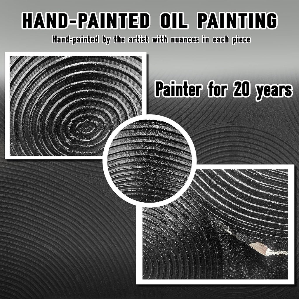 SKYRISE Hand Painted Textured Minimalist Abstract Wall Art 47x24 Inches