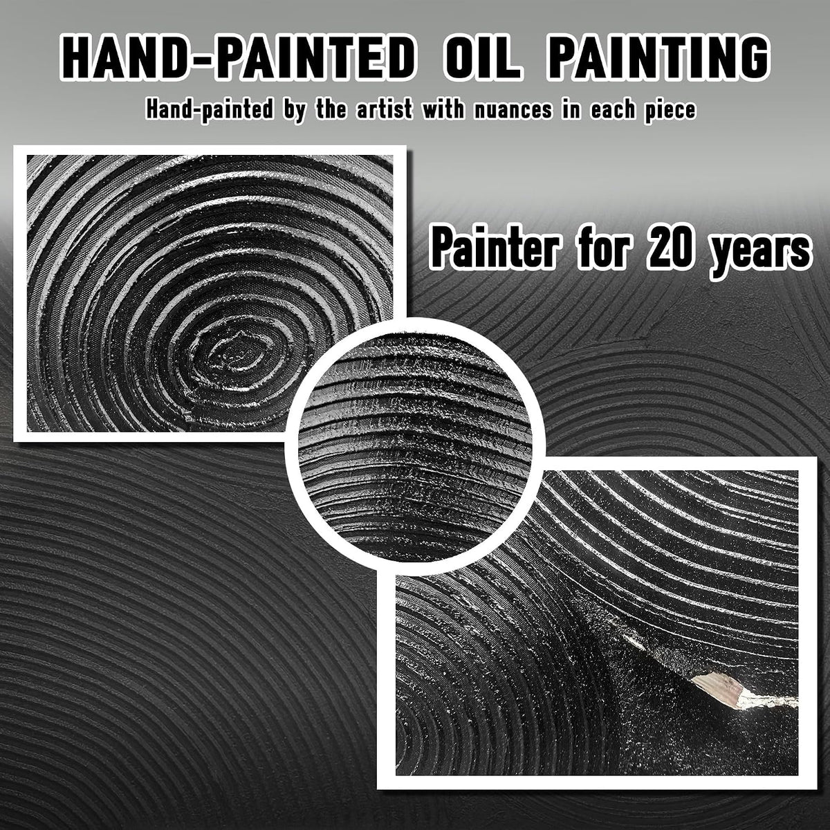 SKYRISE Hand Painted Textured Minimalist Abstract Wall Art 47x24 Inches