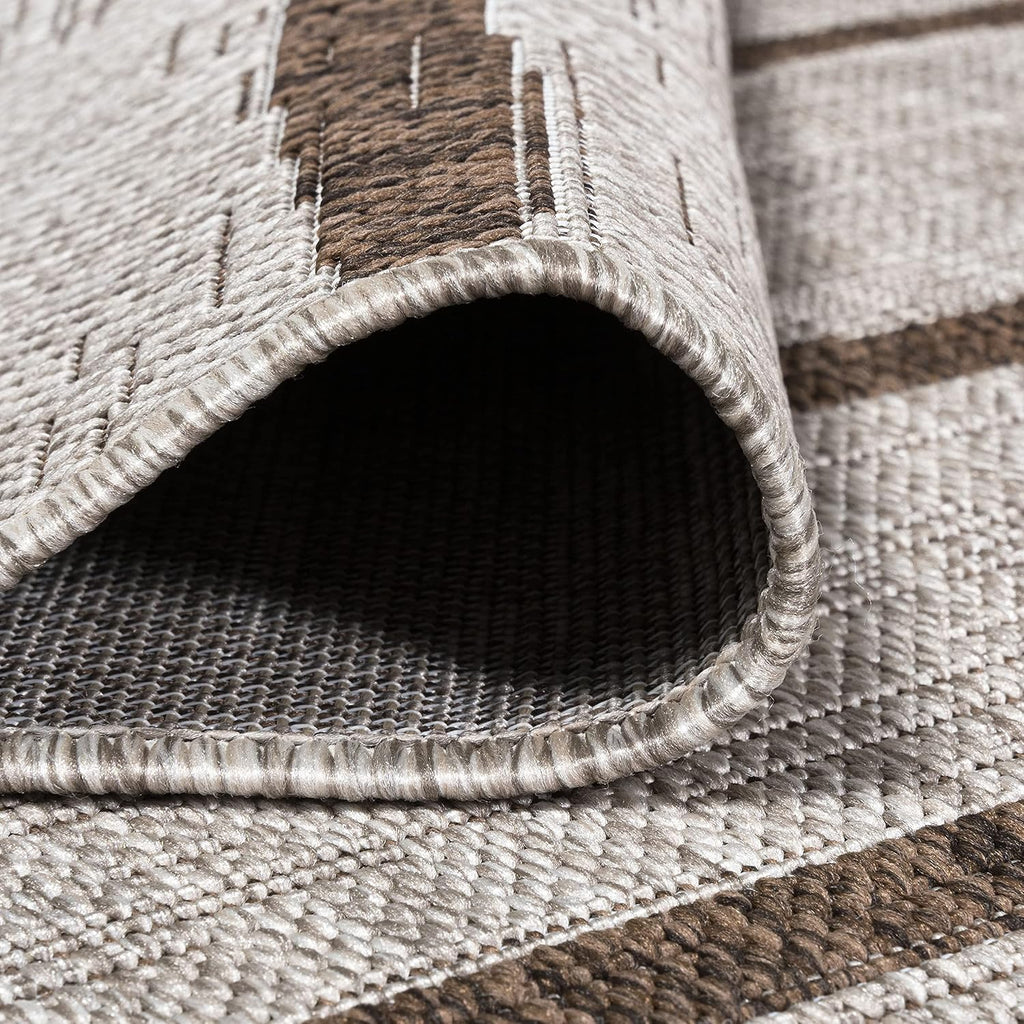 JONATHAN Y Berber Stripe Indoor Outdoor Runner Rug 2X10 Beige/Brown, Colonia for Backyard, Patio, Porch, Easy-Cleaning, High Traffic, Pet-Friendly, Non-Shedding (SMB125A-210)