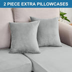Couch Cover 6-Piece Elastic Velvet Couch Cushion Covers & Chaise Slipcovers - Image 8