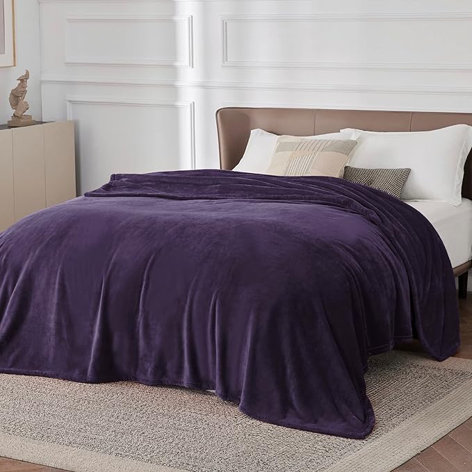 Bedsure GentleSoft Fleece Bed Blankets Large Size Purple - Image 2